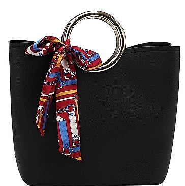 STYLISH SCARF ACCENT TOTE BAG