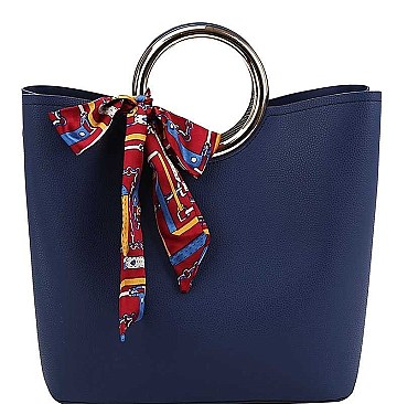 STYLISH SCARF ACCENT TOTE BAG