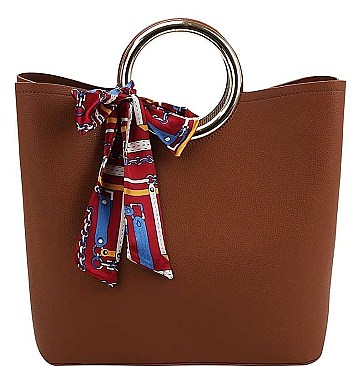 STYLISH SCARF ACCENT TOTE BAG