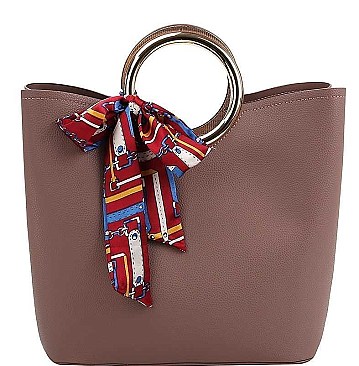 STYLISH SCARF ACCENT TOTE BAG