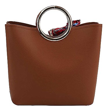 STYLISH SCARF ACCENT TOTE BAG