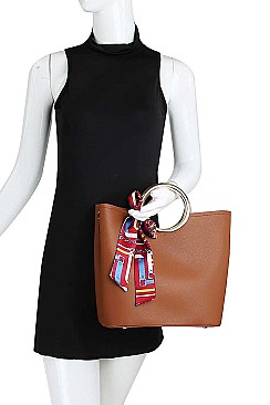 STYLISH SCARF ACCENT TOTE BAG