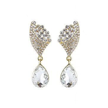 FASHIONABLE DAINTY RHINESTONE TEARDROP EARRINGS SLJPE4246