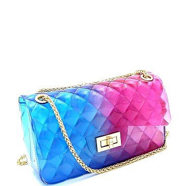 Medium Translucent Embossed Jelly Shoulder Bag