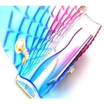 Medium Translucent Embossed Jelly Shoulder Bag