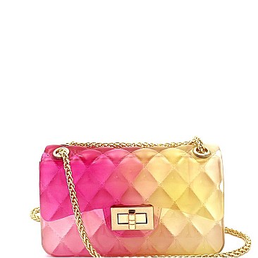 2-Way Small Translucent Embossed Jelly Shoulder Bag