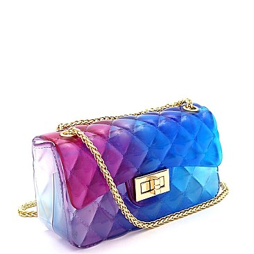 2-Way Small Translucent Embossed Jelly Shoulder Bag