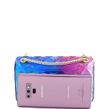 2-Way Small Translucent Embossed Jelly Shoulder Bag