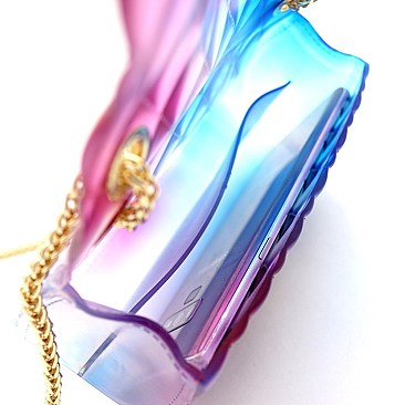 2-Way Small Translucent Embossed Jelly Shoulder Bag