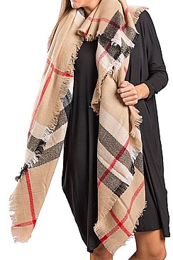 PLAID X-LARGE BLANKET SCARF FM-JWS1526