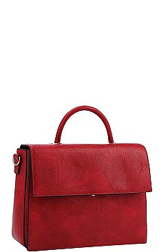 SQUARE CLASSY FLAP SATCHEL WITH LONG STRAP