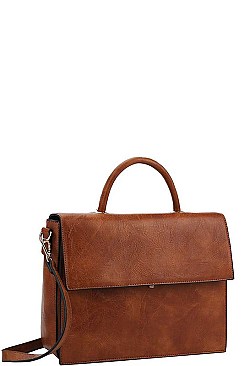 SQUARE CLASSY FLAP SATCHEL WITH LONG STRAP