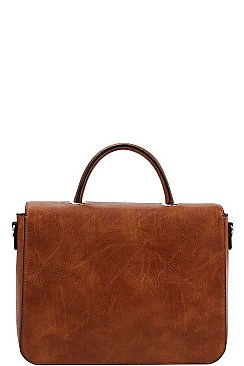 SQUARE CLASSY FLAP SATCHEL WITH LONG STRAP