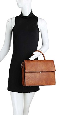 SQUARE CLASSY FLAP SATCHEL WITH LONG STRAP