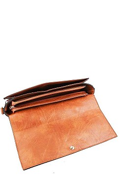 SQUARE CLASSY FLAP SATCHEL WITH LONG STRAP