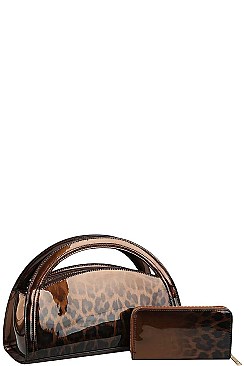 LEOPARD GRADIENT HANDBAG WITH WALLET