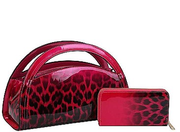LEOPARD GRADIENT HANDBAG WITH WALLET