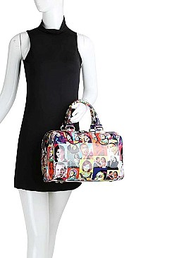 3IN1 OBAMA PAINTING ART BOSTON BAG AND CLUTCH SET