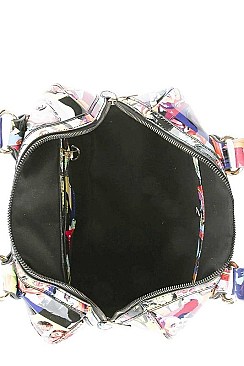 3IN1 OBAMA PAINTING ART BOSTON BAG AND CLUTCH SET