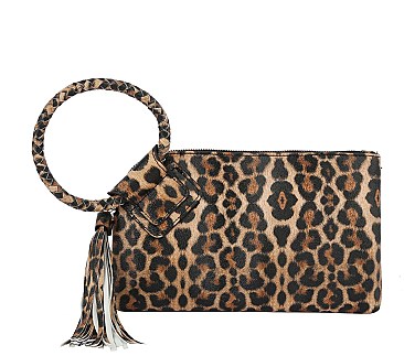 Animal Printed Cuff Handle Clutch