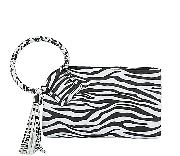 Animal Printed Cuff Handle Clutch