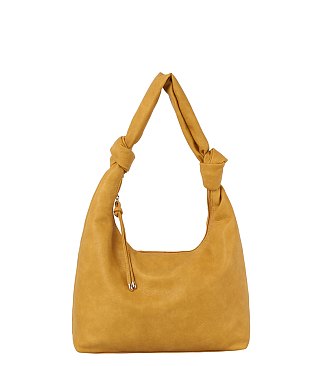 Knotted Handle Detail Hobo Shoulder Handbag