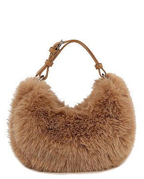 Furry Top Handle Satchel
