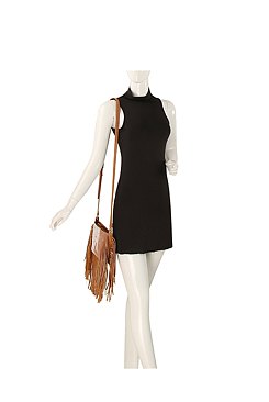 Calf Hair Cow Printed Fringe Crossbody Bag