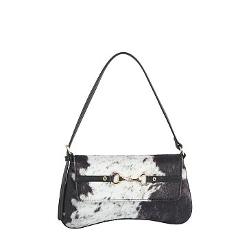 Cow Calf Hair Flap Shoulder bag