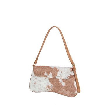 Cow Calf Hair Flap Shoulder bag