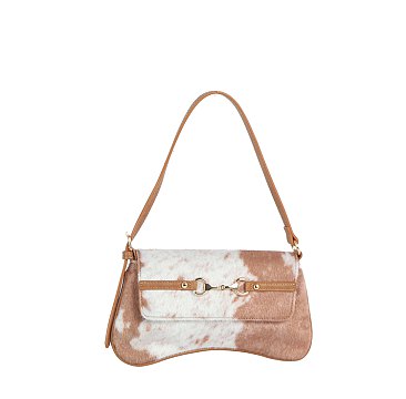 Cow Calf Hair Flap Shoulder bag