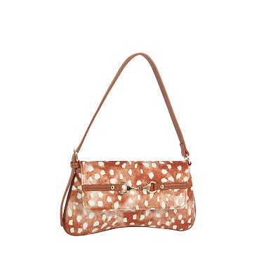 Printed Calf Hair Flap Shoulder bag