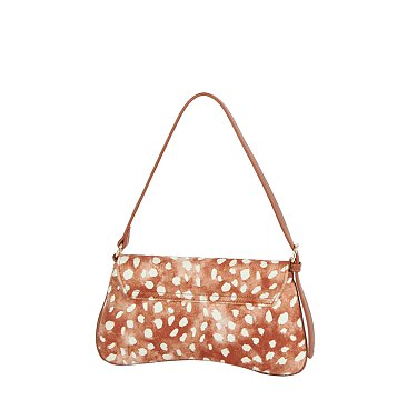 Printed Calf Hair Flap Shoulder bag