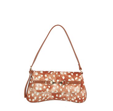 Printed Calf Hair Flap Shoulder bag