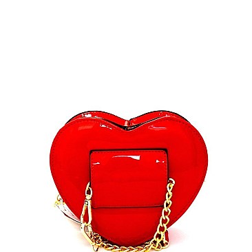 JY0212-LP  Heart Shape Cute Patent 2 Way Cross Body Fanny Pack