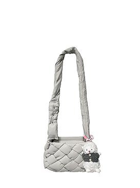 Bag Charm Puffy Woven Crossbody Bag