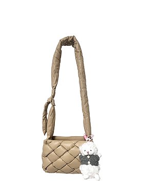 Bag Charm Puffy Woven Crossbody Bag