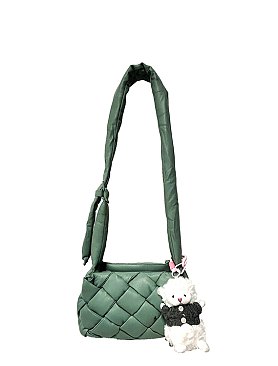 Bag Charm Puffy Woven Crossbody Bag