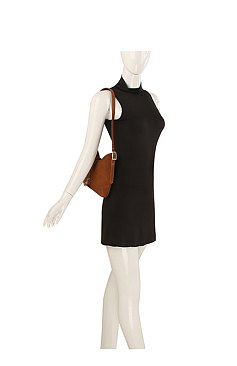 Faux Suede Shoulder Bag