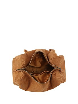 Faux Suede Boston Bag Tote