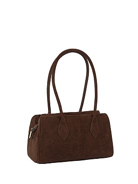 Faux Suede Boston Bag Tote