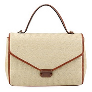 Straw Neon Trimmed Satchel