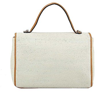 TRENDY STYLISH STRAW TEXTURE BAGUETTE BAG