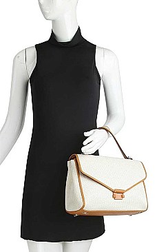 TRENDY STYLISH STRAW TEXTURE BAGUETTE BAG