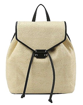 FASHION STRAW TEXTURE CUTE DESIGN BACKPACK