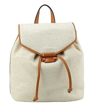 FASHION STRAW TEXTURE CUTE DESIGN BACKPACK