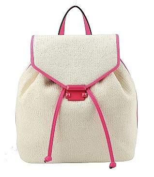 FASHION STRAW TEXTURE CUTE DESIGN BACKPACK