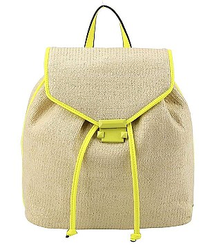 FASHION STRAW TEXTURE CUTE DESIGN BACKPACK