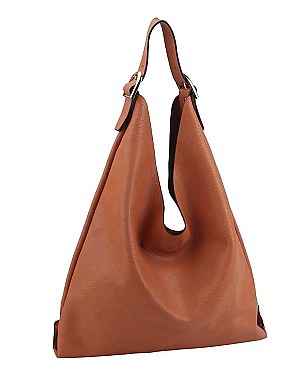 BUCKLED SMOOTH TEXTURE HOBO BAG