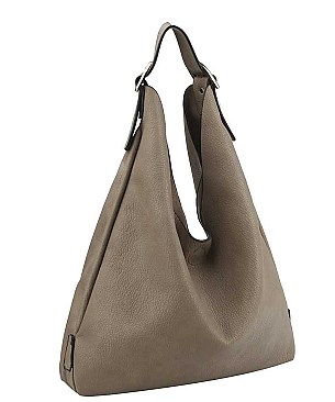 BUCKLED SMOOTH TEXTURE HOBO BAG